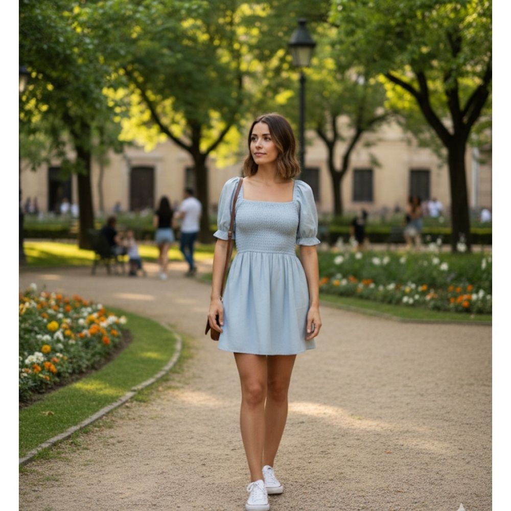 Blue Rain Light Blue Mini Dress - Picture 2 of 7